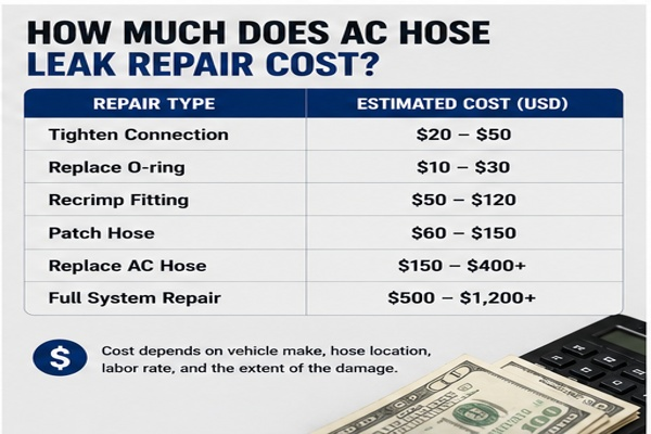 AC hose repair cost breakdown
