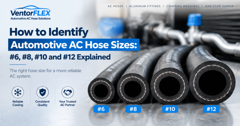 Automotive AC hose sizes #6 #8 #10 and #12 explained